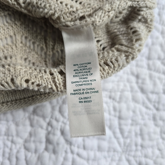 Roots Beige Maxi Dress Crochet Summer Beach Cover Up Size Medium - Picture 7 of 12